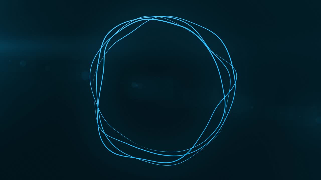 Ultra HD 4K Abstract 3D render neon circle. Sky BLue, Blue neon circles abstract futuristic hi-tech motion background. Video 3d animation. 3840x2160