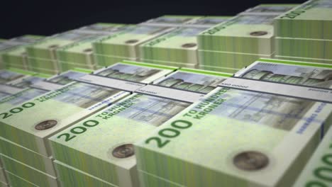 moneda de la corona danesa paquete de billetes de crecimiento en bucle