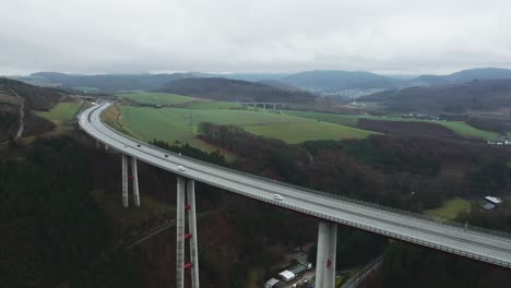 connecting the nation: the talbrücke nuttlar bridge over the schlebornbach valley in the sauerland region