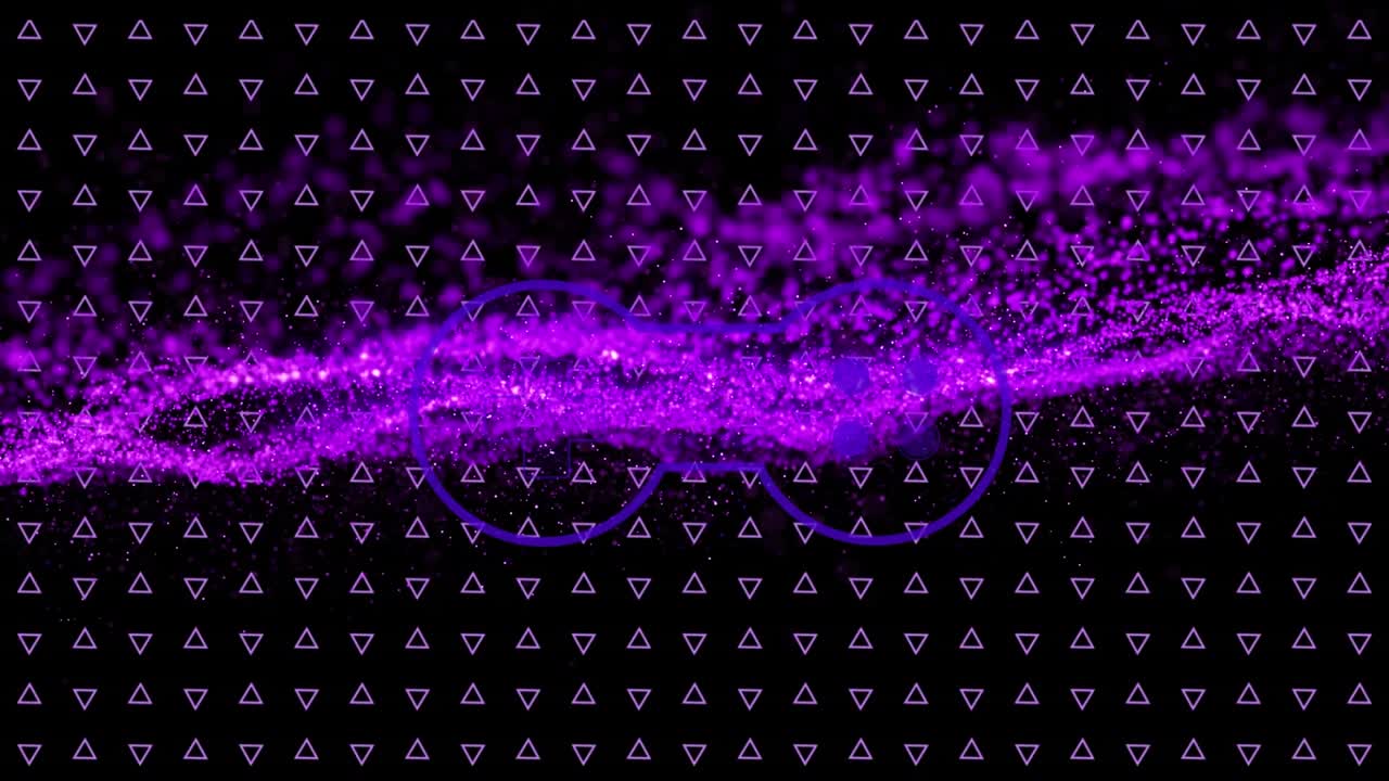 Unique design video with purple abstract geometric pattern, copy space