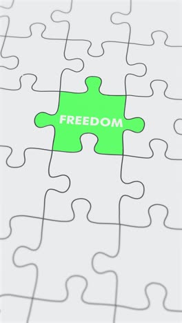 el rompecabezas de libertad de confinamiento ensamblado vídeo vertical