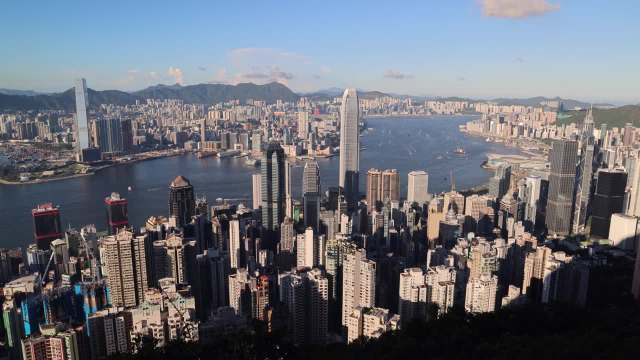 4 de septiembre de 2021 el horizonte de la ciudad de hong kong desde el pico