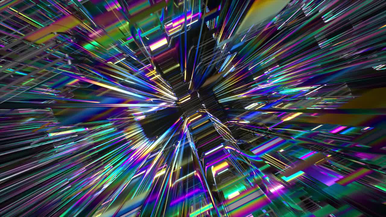 explosión geométrica irisante abstracta