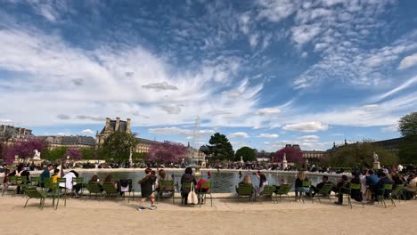 people enjoying a sunny day in paris