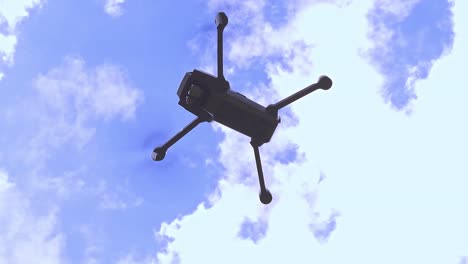 footage of a drone from under it in slowmotion