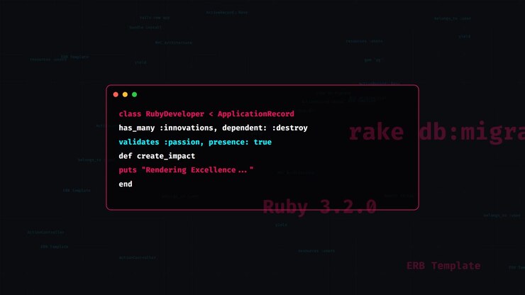 Frammento di codice Ruby on Rails visualizzato su sfondo scuro