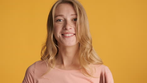 Caucasian-woman-laughing-on-camera.