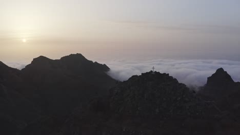 drone footage of beautiful mountain peak