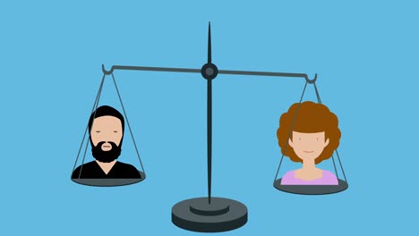 equal weight on scales of both male and female