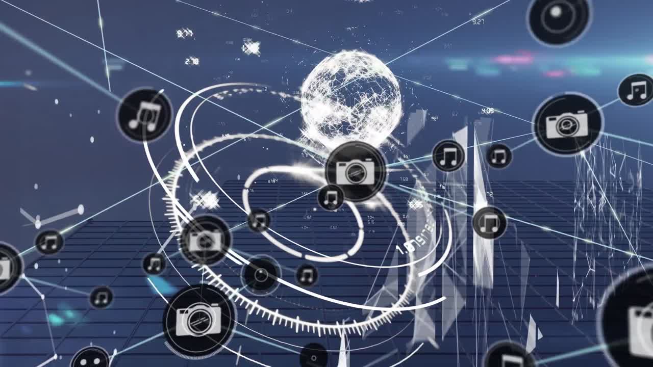 범위 스캐닝을 통해 아이콘으로 연결 네트워크의 애니메이션