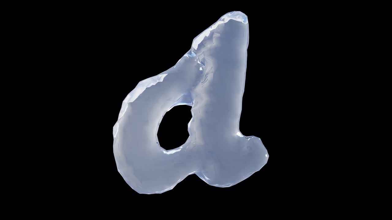 Lettera D liquida su sfondo trasparente