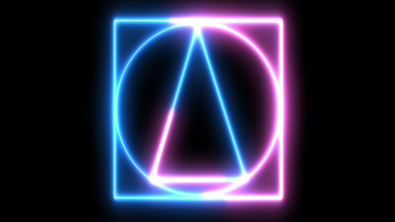 abstracto neón, led cuadrado, borde. renderizado colorido futurista