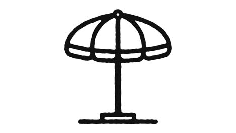 beach umbrella icon animation footage & alpha channel