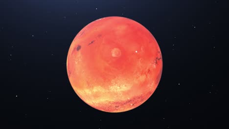 4k planeta marte alta calidad - planeta marte en órbita con estrellas en el fondo alta calidad 4k - marte en fondo negro - planeta marte girando sobre su eje fijo - planeta rojo marte