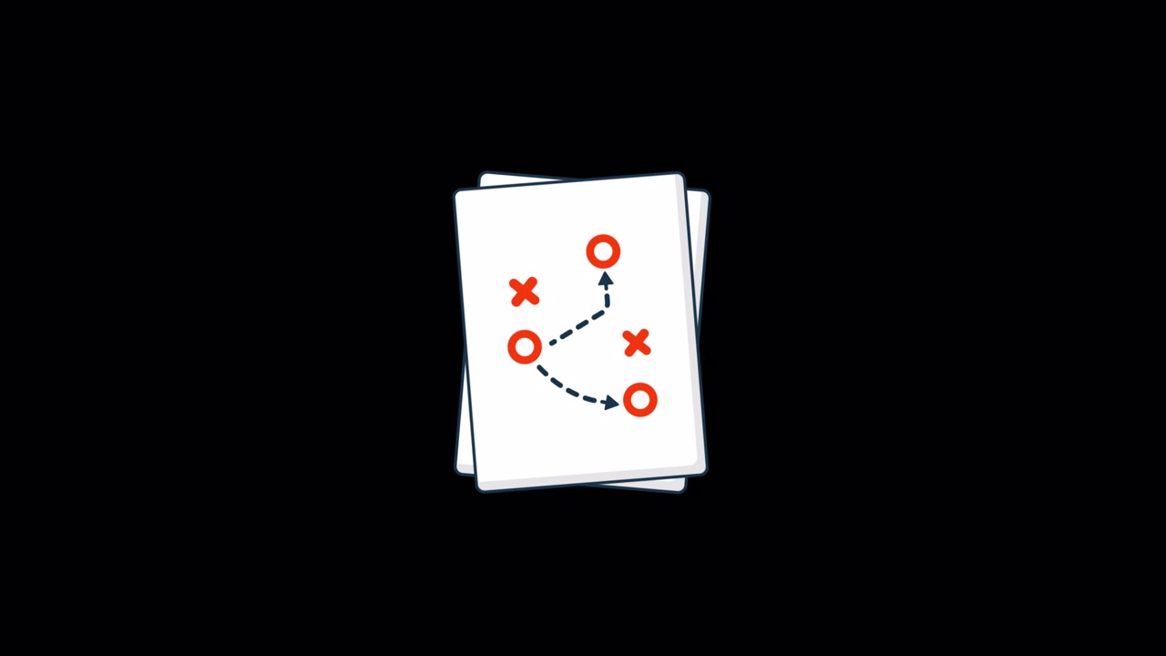 Animated Illustration of Strategy Game Plan on Paper