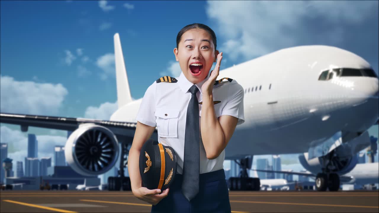 la mujer piloto se sorprendió.