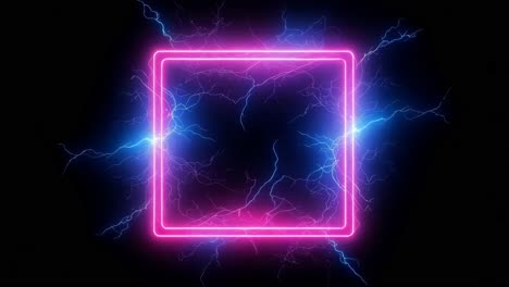 glowing neon square with electric effect