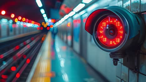 Security Camera Monitoring a Subway Platform