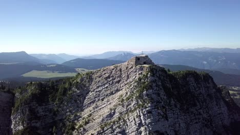 Aerial-panoramic-view-of-Cima-Vezzena,-also-called-Pizzo-di-Levico-in-Trento,-Italy