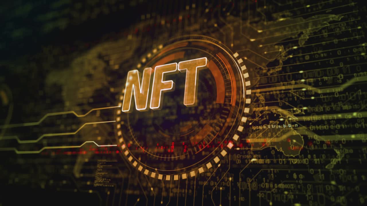 NFT Non-Fungible Token symbol loop digital concept