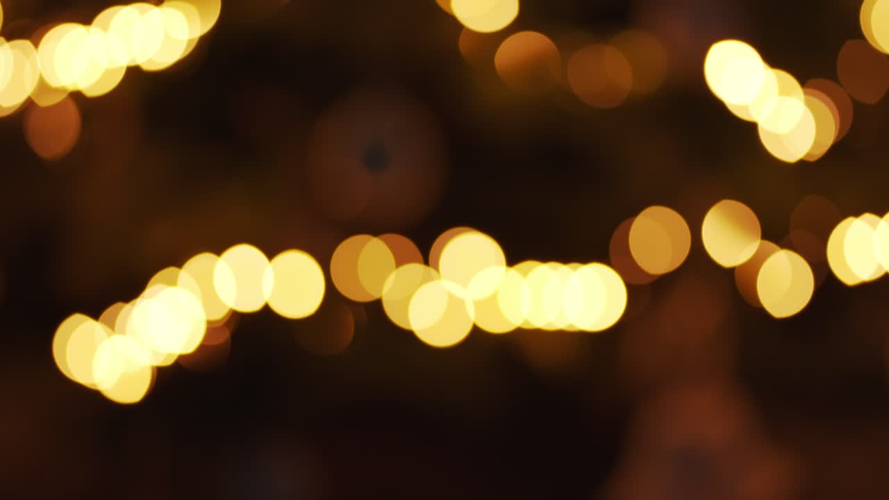 Artistic Shot Showing Out-of-Focus Christmas Lights Creating a Magical Bokeh Effect