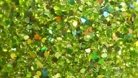 close-up of sparkling green glitter texture
