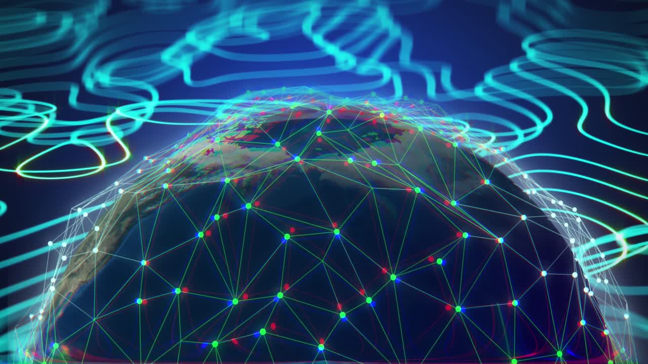 animación de la red de conexiones en todo el mundo