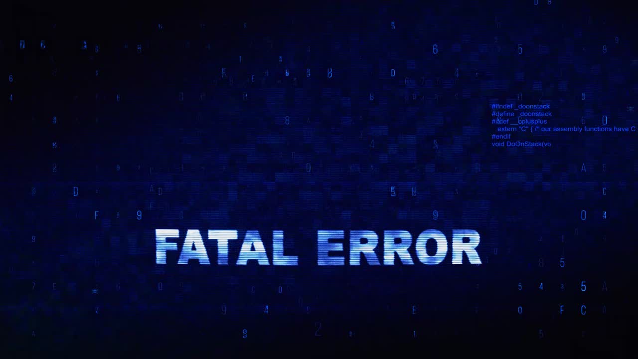Fatal Error on Computer Screen