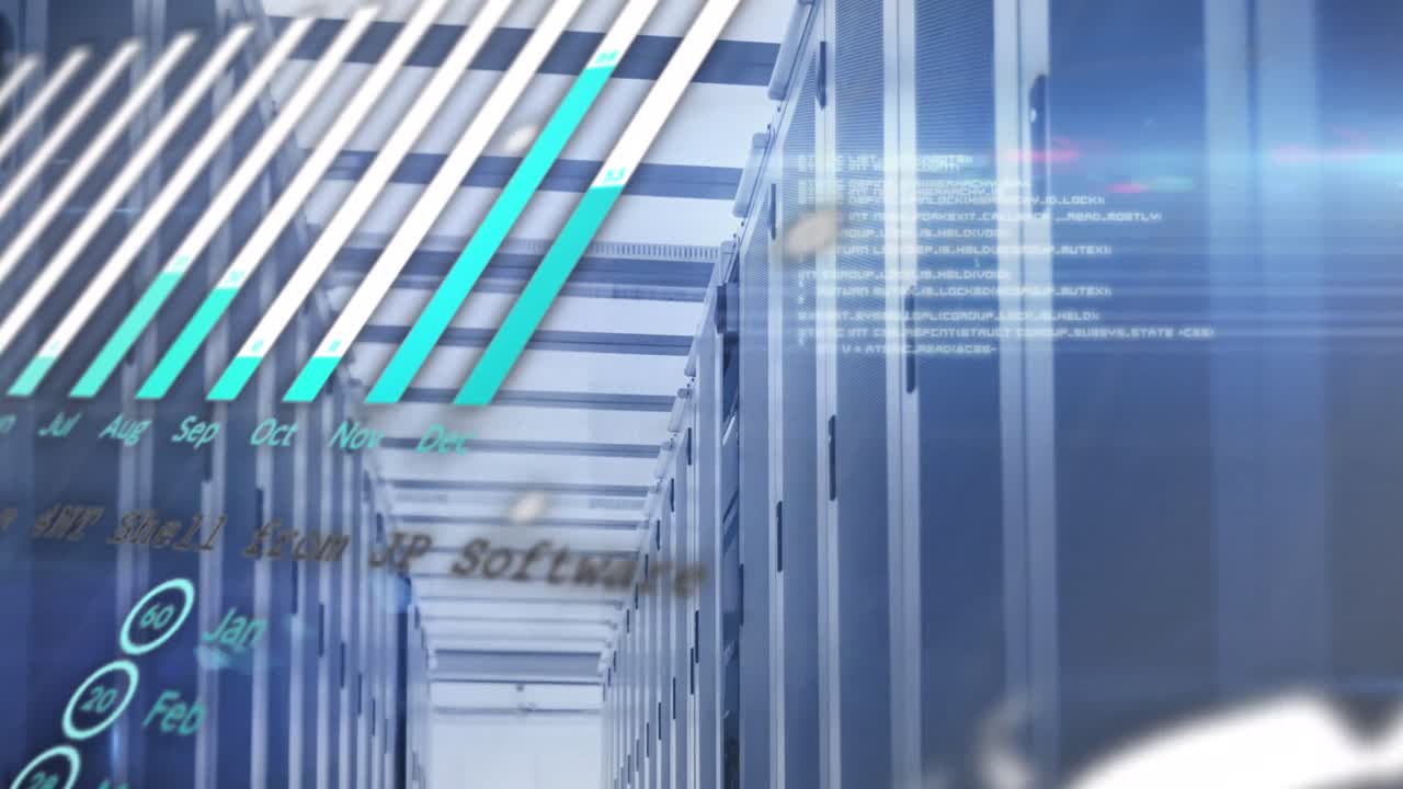 procesamiento de datos estadísticos contra la sala de servidores de computadoras