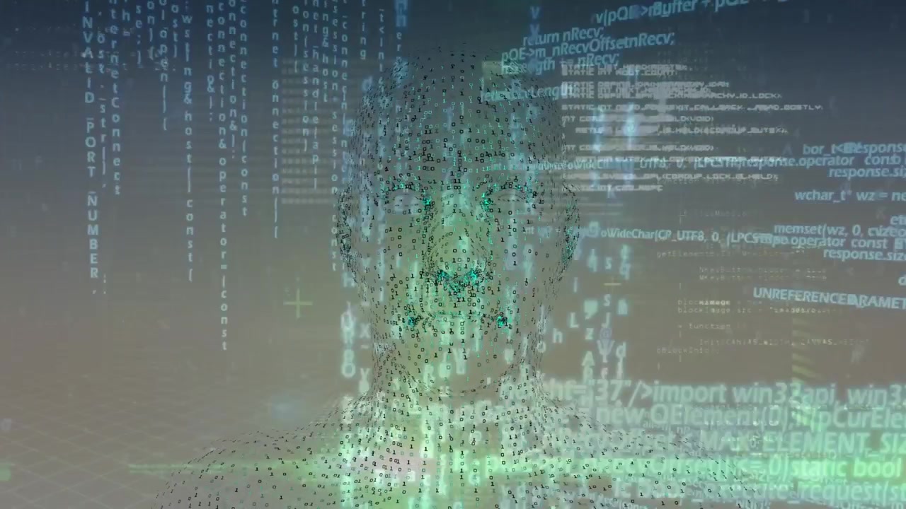 Animation of data processing over digital human