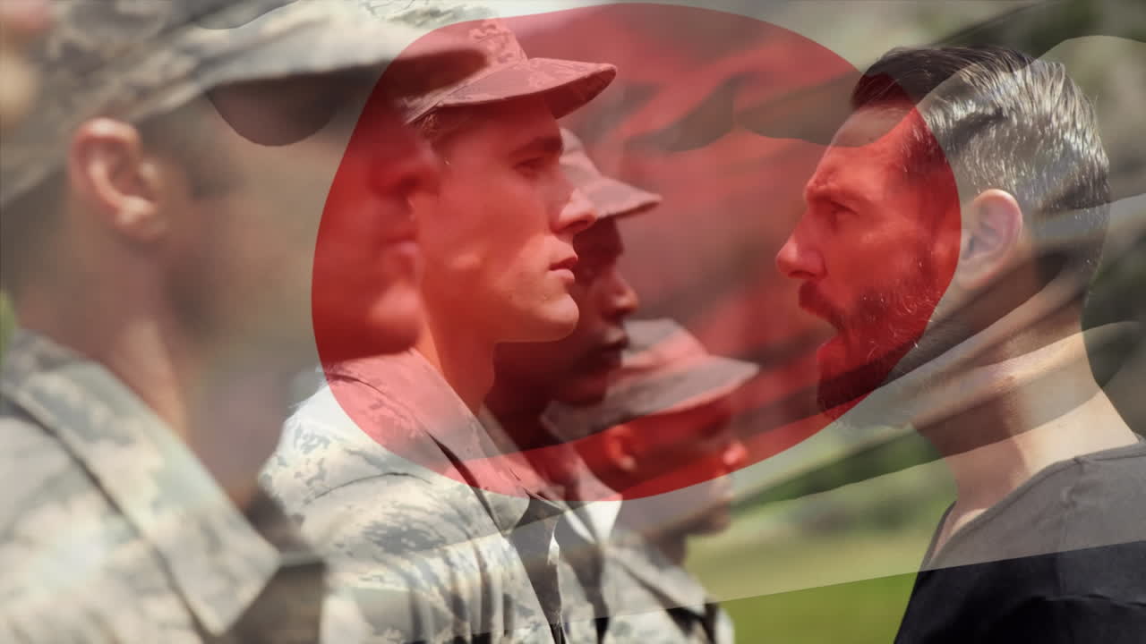 군인 들 위 에 있는 일본  ⁇ 발 의 애니메이션