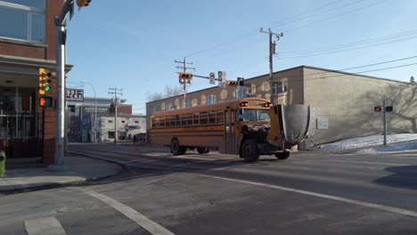 school bus broken in the street inglewood calgary