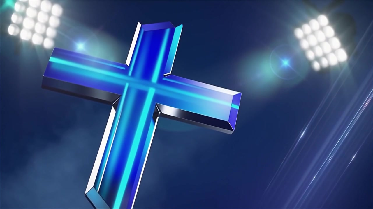 Croce Cristiana Luce Celestiale Sfondo per il Culto.