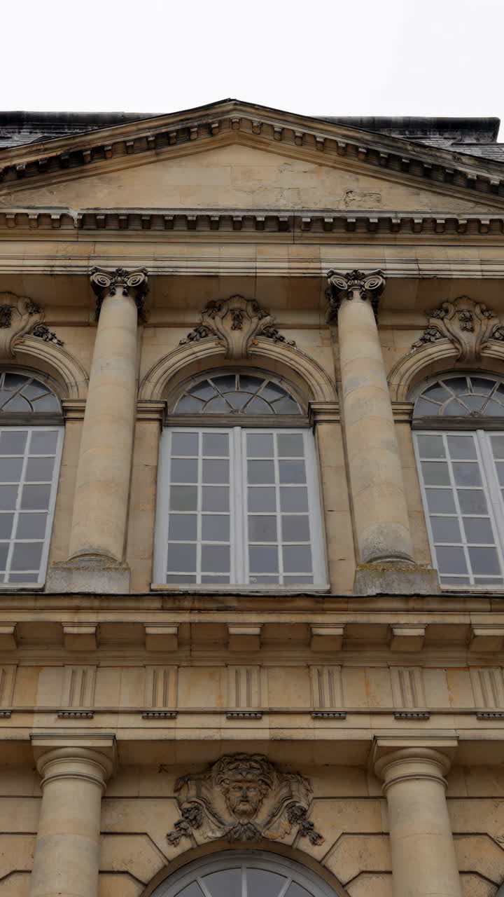 Architectural Details of a Classical Building Facade