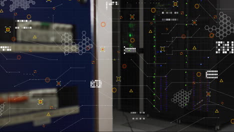 animation of digital data processing over computer servers