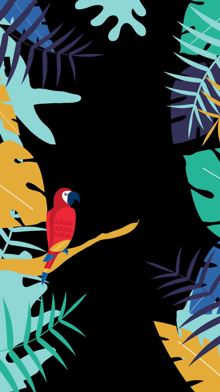 열대 잎 속의 무새