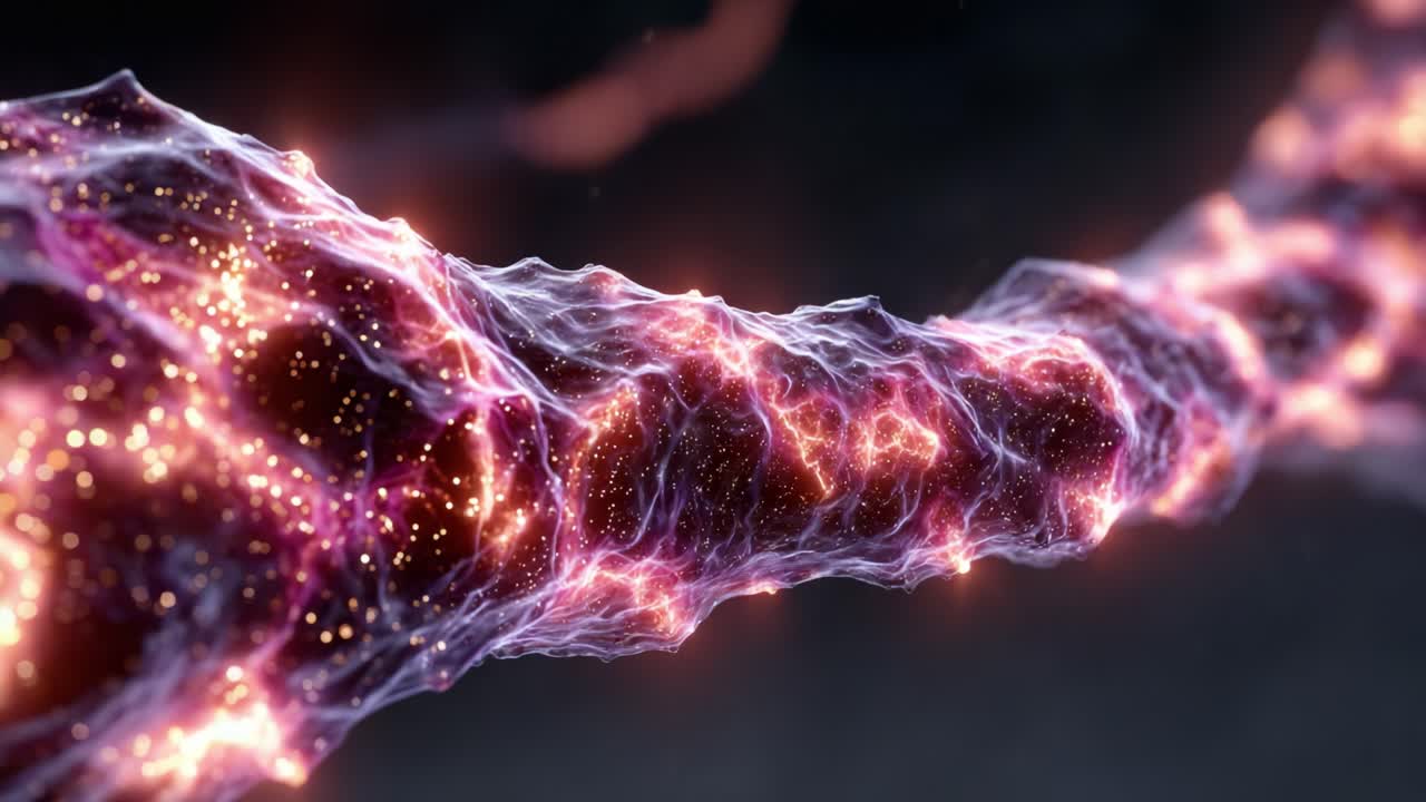 A Mesmerizing Journey Through a Cosmic Energy Stream: Explore the Beautiful Interplay of Light and Texture in this Abstract Digital Artwork