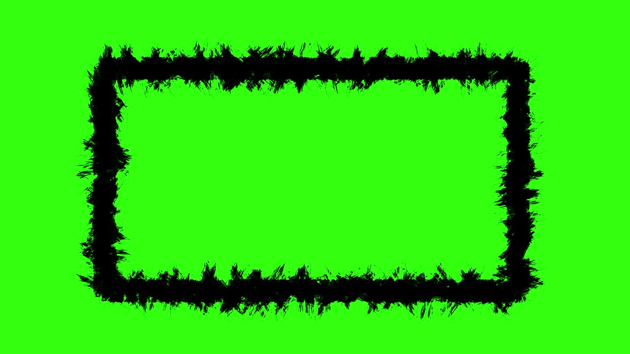 marco de grunge pintado con graffiti, animación en movimiento de parada en un fondo verde cromado