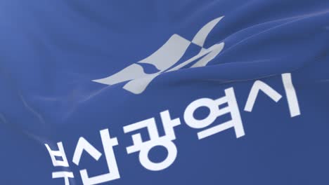 bandera de busan, ciudad de corea del sur, bucle