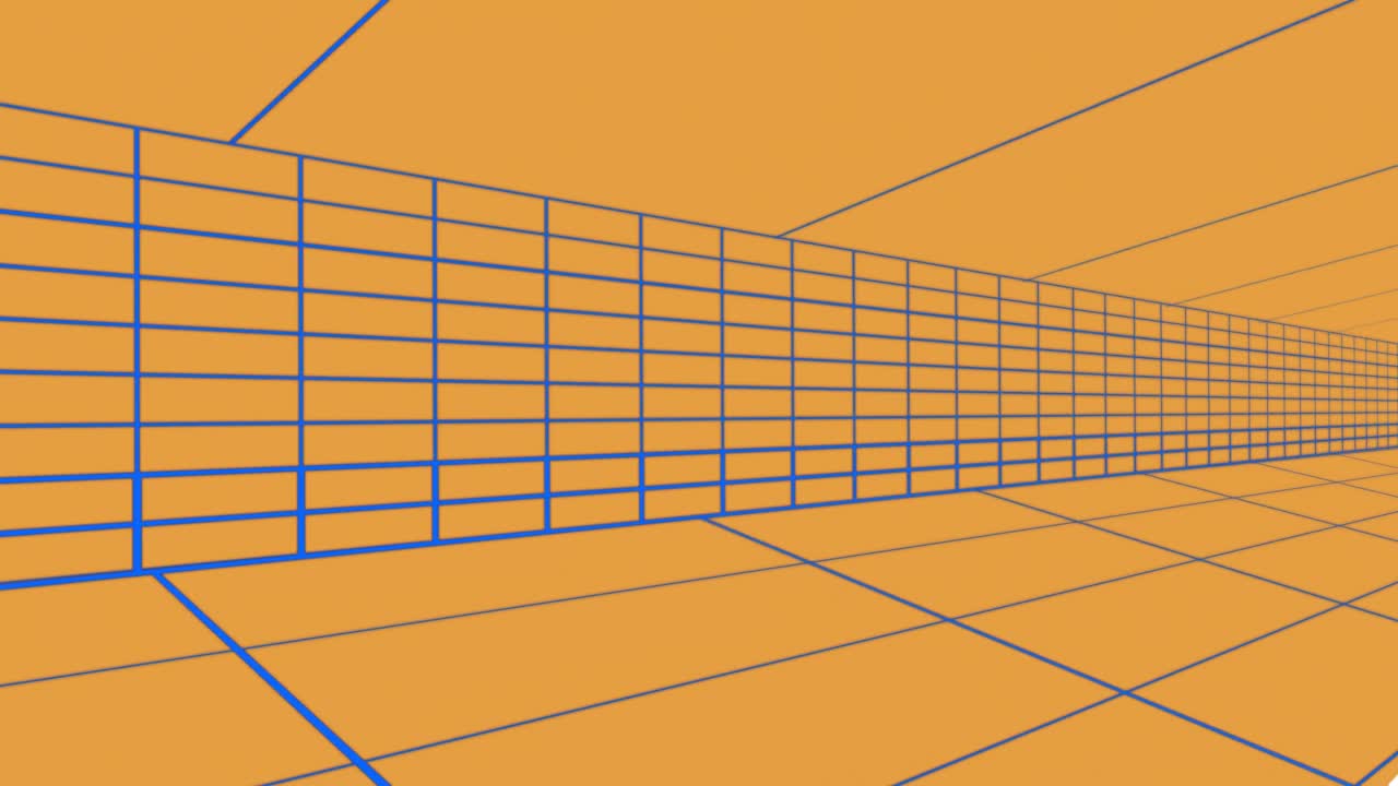 animación del dibujo del túnel azul sobre fondo naranja