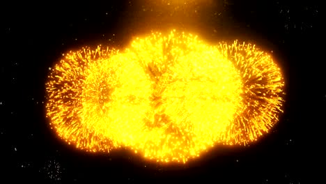 Islamic New Year Text Wish On Firework Display Explosion Particles.