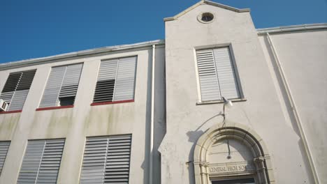 establishing shot of central high school - first school in texas for black people