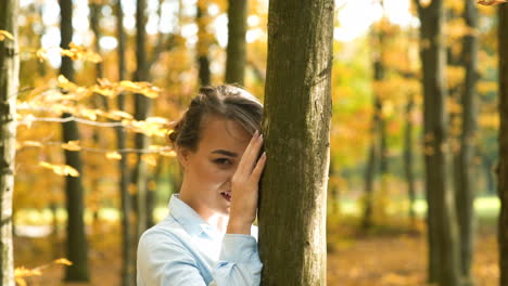 girl walking in park