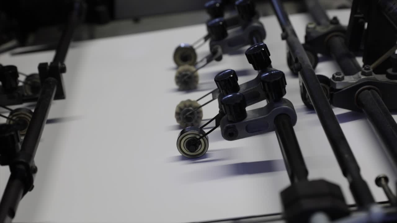 산업 프린터, 기계 부품의 클로즈업 뷰