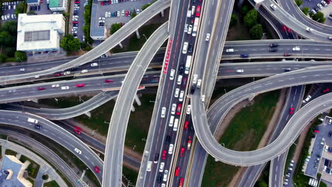 aerial view of a busy highway interchange
