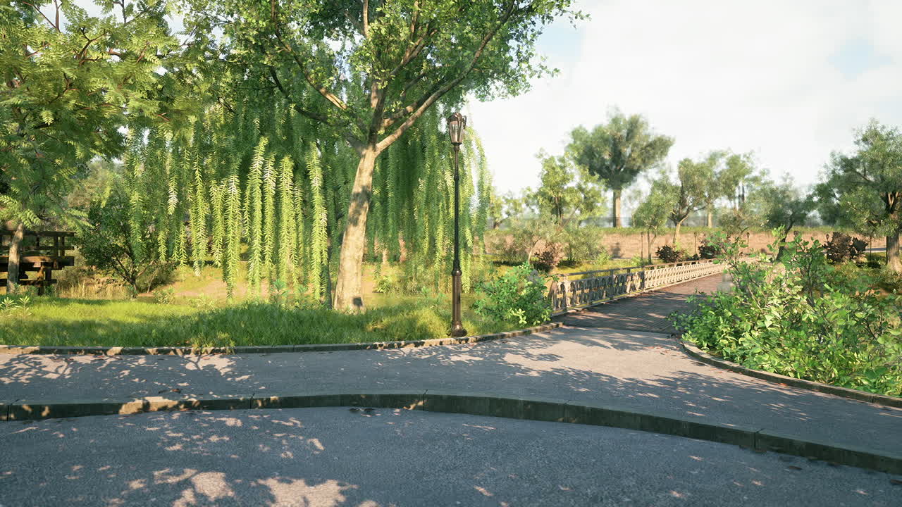 다리 를 가진 공원 을 가로질러 은 길