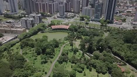 panoramic aerial shot of botanical garden in curitiba brazil