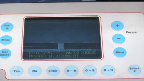 aligning and splicing optical glass fiber with splicer in lab