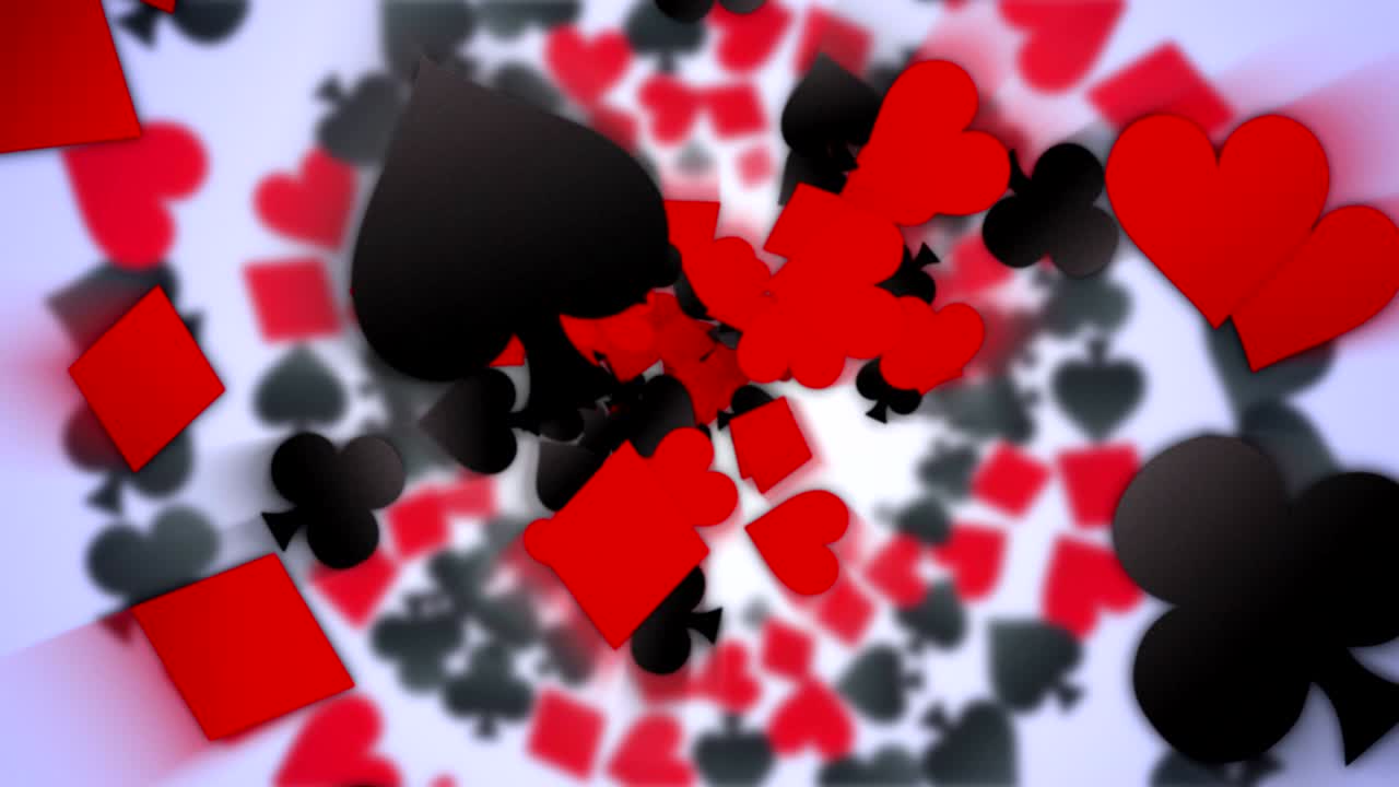 포커 카드 기호: 알파 채널과 함께 애니메이션 배경