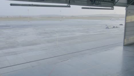 airport hangar and ramp view